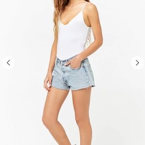 Forever 21 Scoop Back Body Suit- White